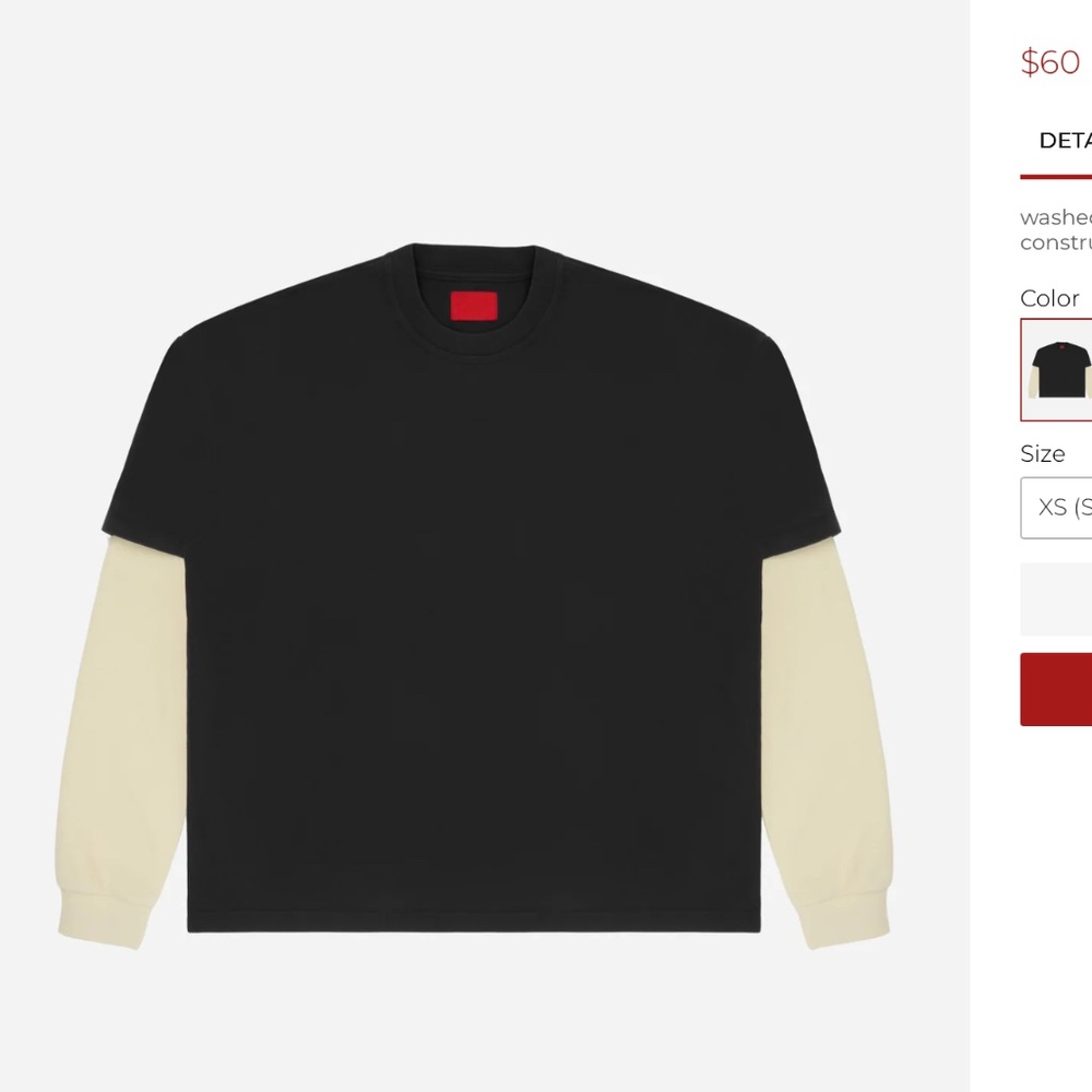 Fugazi Layered Waffle Tee in Washed Black - XL - SOLD OUT ONLINE